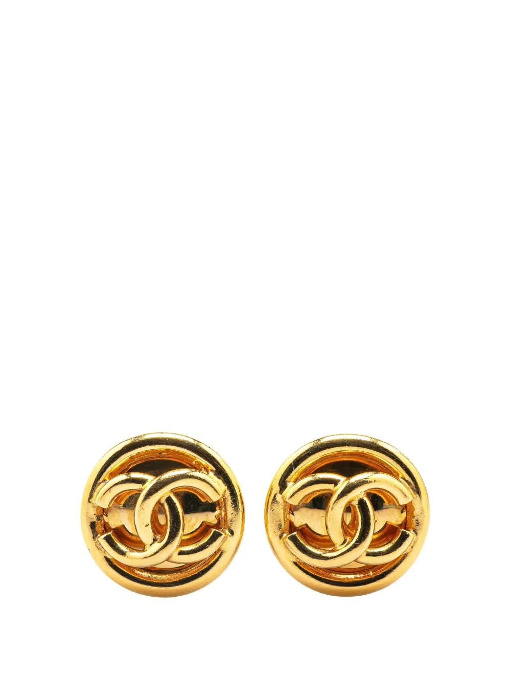 CHANEL Pre-Owned 1993 Gold Plated CC Clip On Earrings costume earrings | Gold | Image 1
