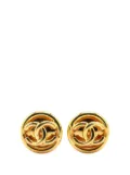 CHANEL Pre-Owned 1993 Gold Plated CC Clip On Earrings costume earrings
