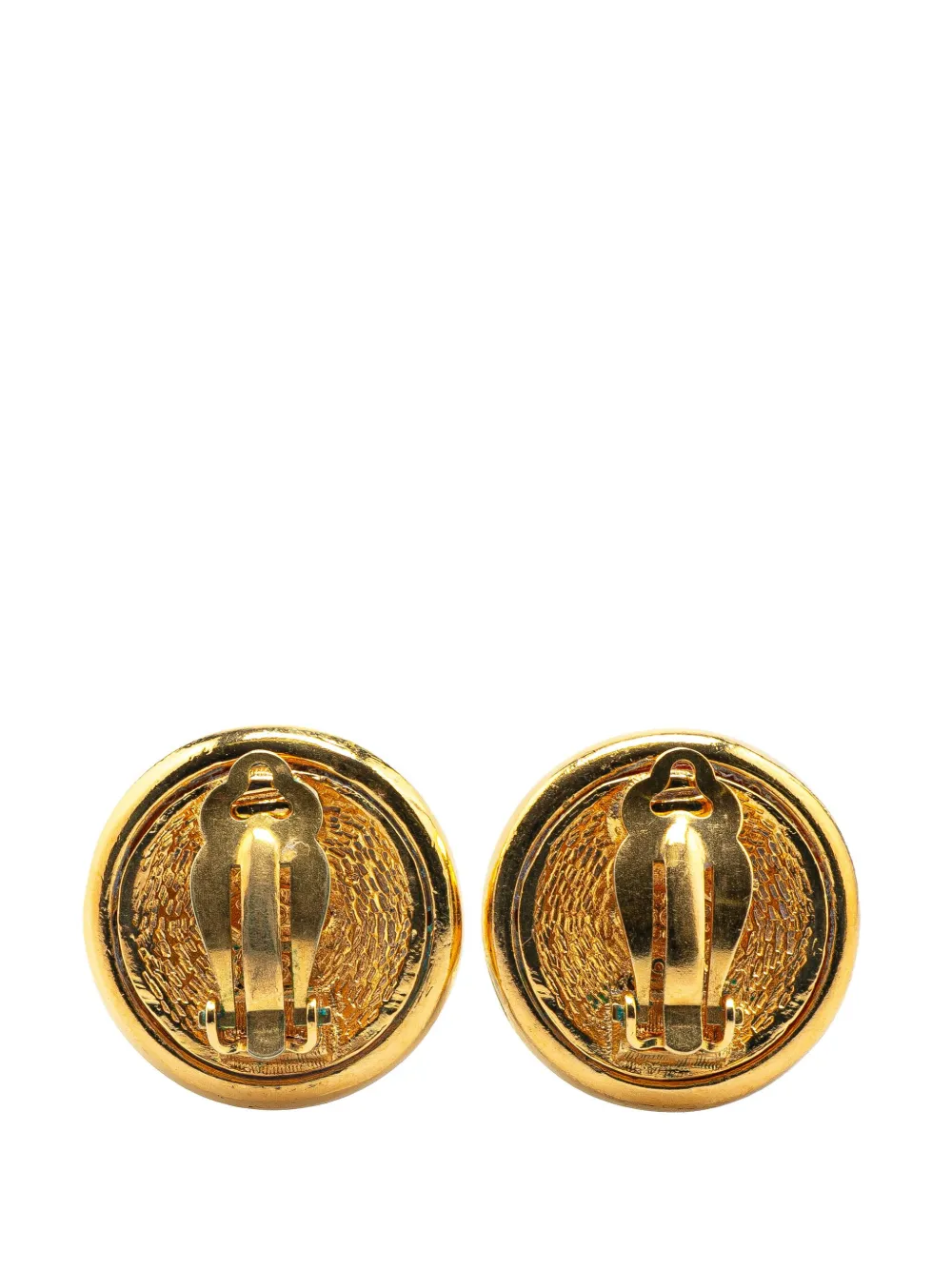CHANEL Pre-Owned 1993 Gold Plated CC Clip On Earrings costume earrings | Image 2