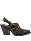 Metisse 80mm leopard-print mules - Brown
