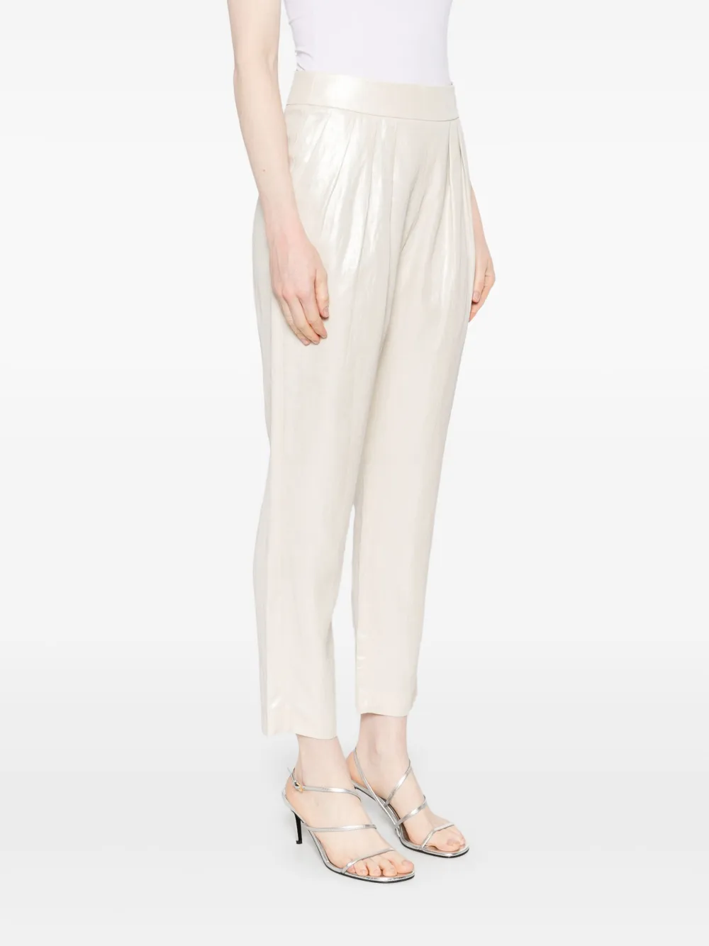 Giorgio Armani Broek met geplooid detail Beige