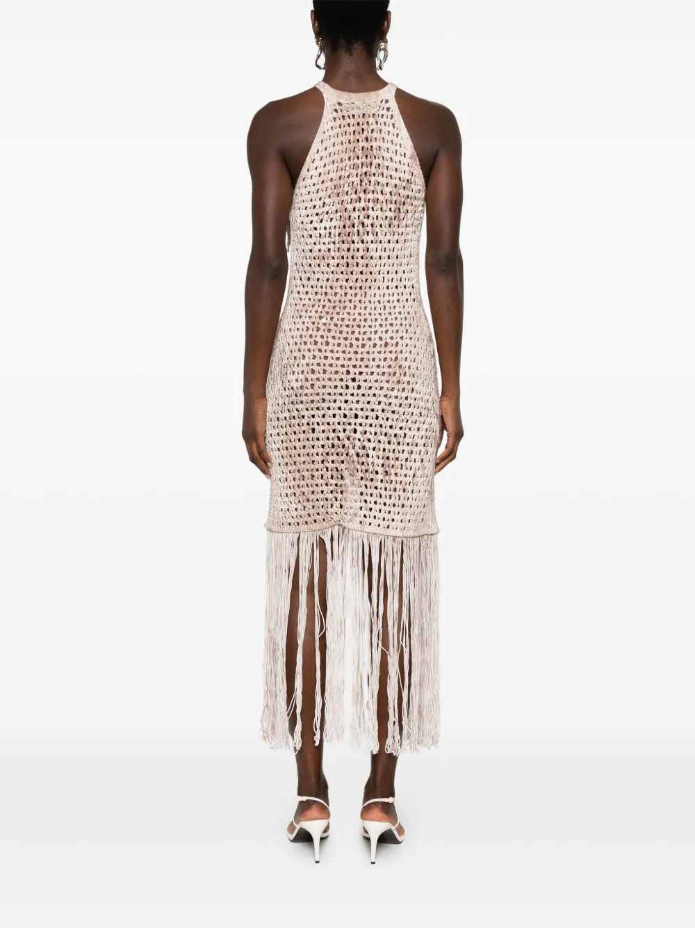 Blumarine Gebreide midi-jurk Beige