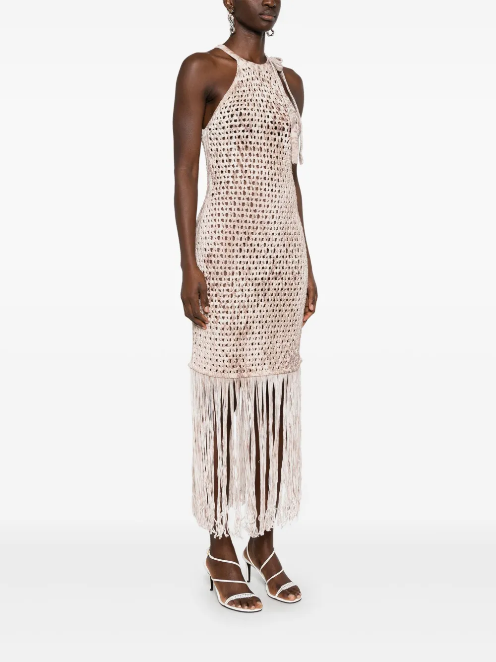 Blumarine Gebreide midi-jurk Beige
