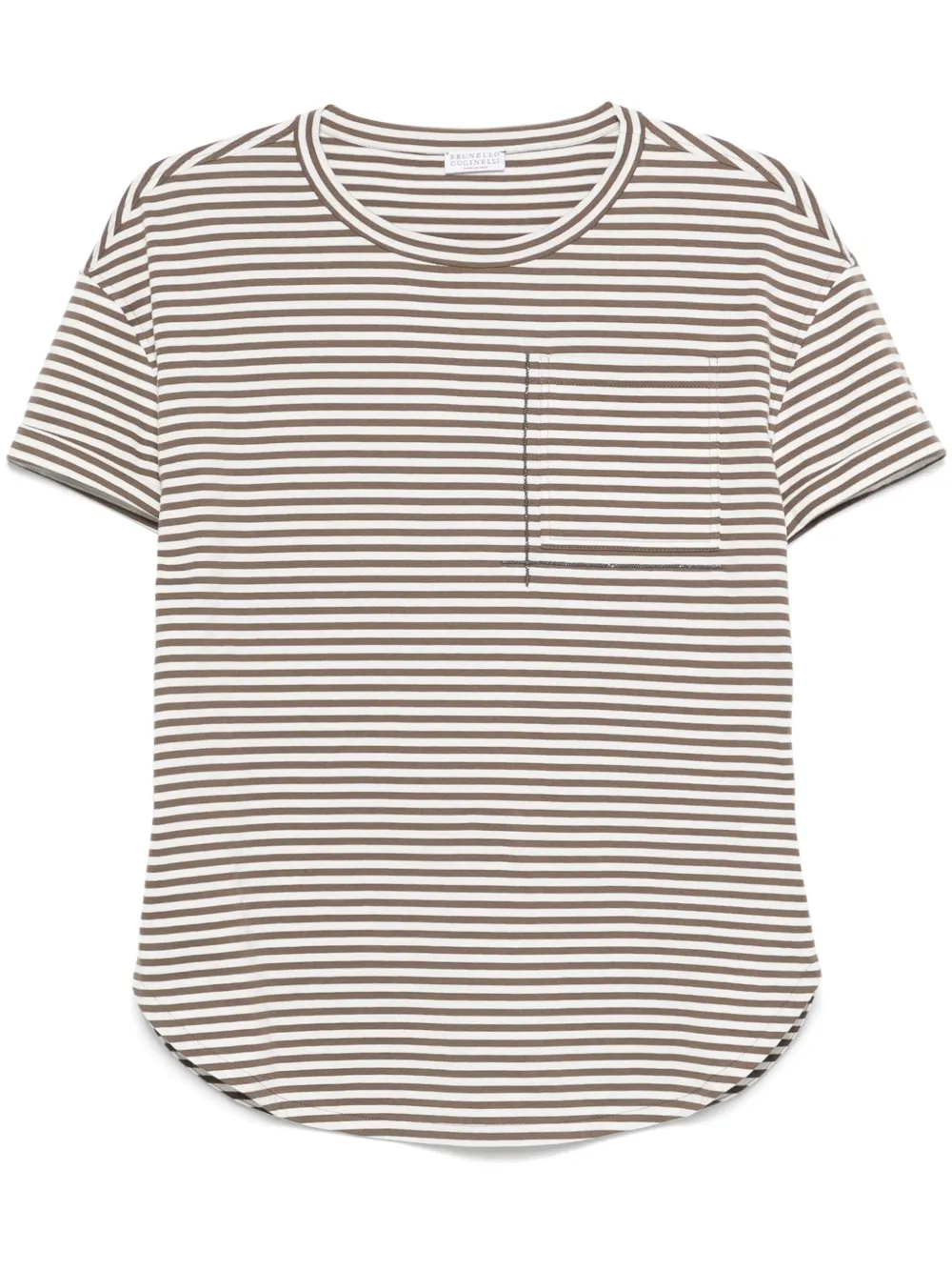 Brunello Cucinelli playera con motivo de rayas | marrón | Image 1