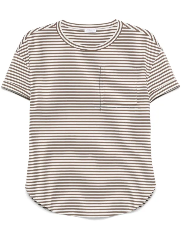 Tシャツ・カットソー BRUNELLO CUCINELLI CLASSIC STRIPES TEE SHIRT BRUNELLO CUCINELLI | Tennis Stripe Cotton Jersey T-Shirt