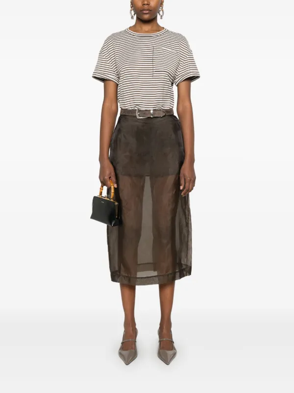 Tシャツ・カットソー Brunello Cucinelli Striped Crop T-Shirt 6420_066483_620_brunello-