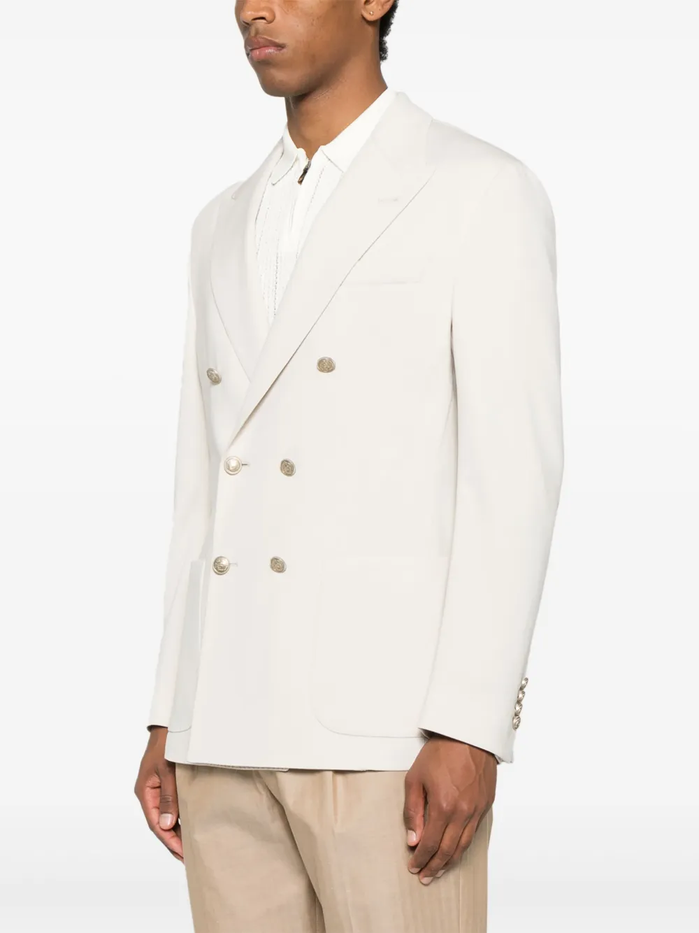 Eleventy Blazer met dubbele rij knopen Beige