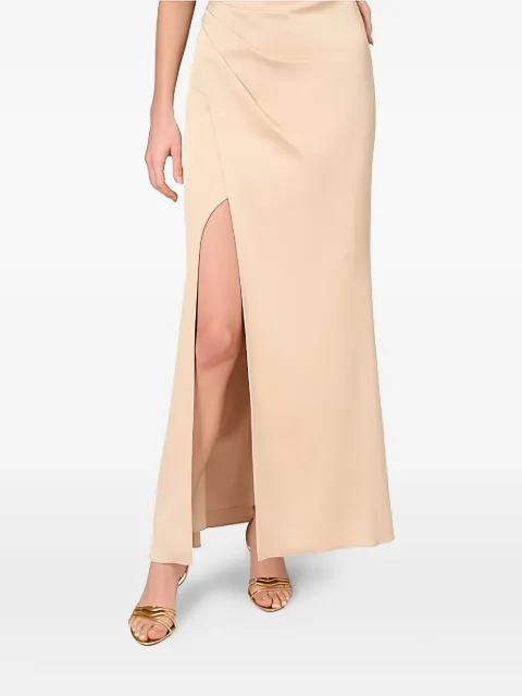 Aidan Mattox one-shoulder embellished-belt dress