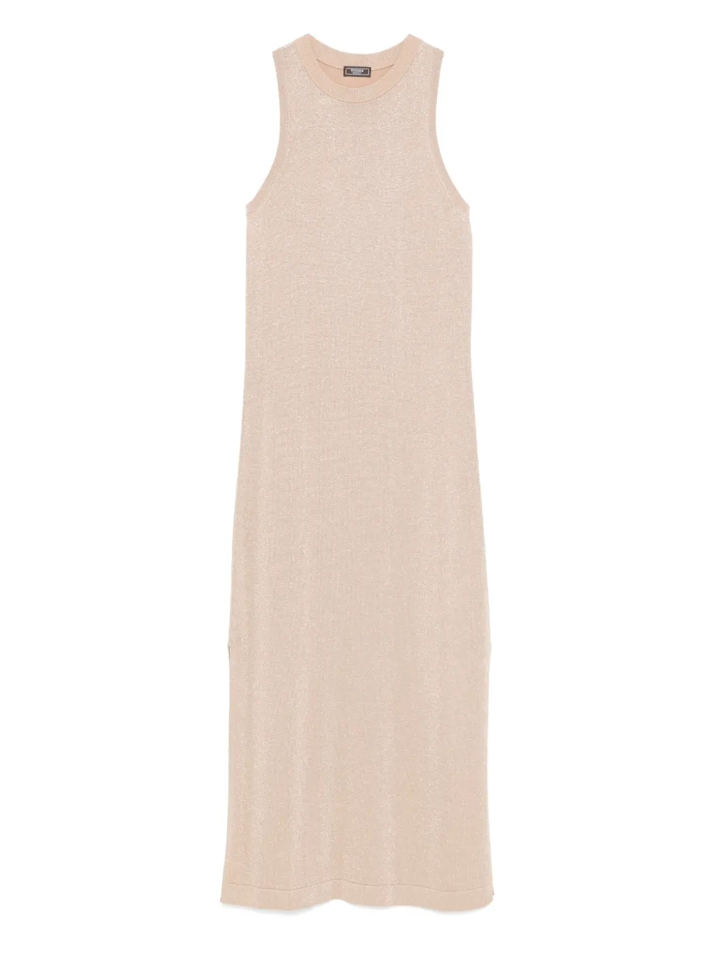 Shop Peserico Ribbed Maxi Dress In Brown