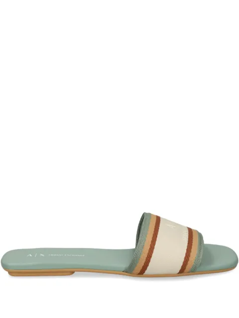 Armani Exchange striped slides