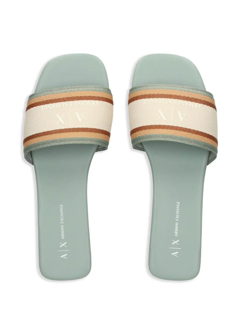 ARMANI EXCHANGE STRIPED SLIDES