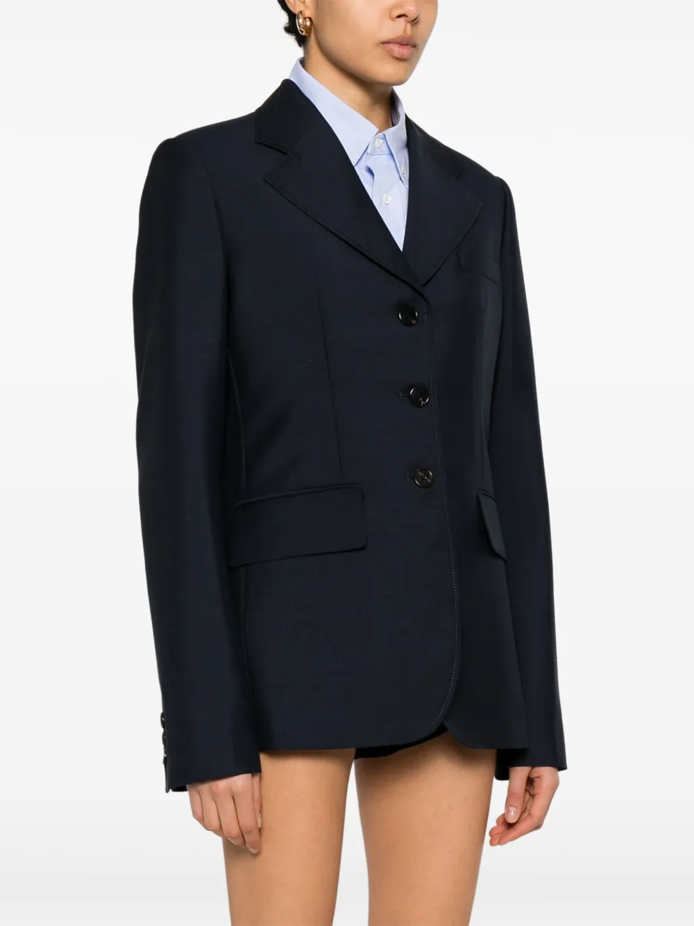 Miu Blazer met logo applicatie Blauw
