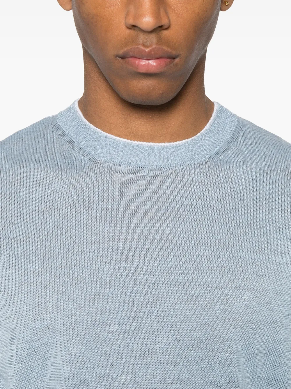 Eleventy T-shirt met gestreepte afwerking Blauw