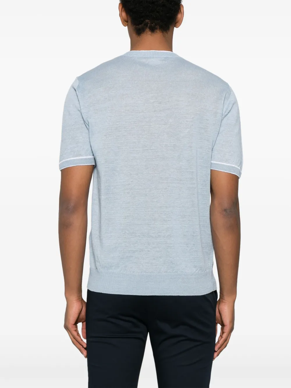 Eleventy T-shirt met gestreepte afwerking Blauw