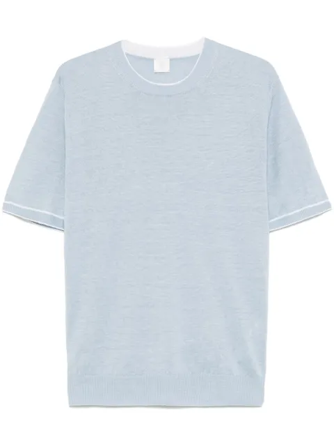 Eleventy striped-trim T-shirt