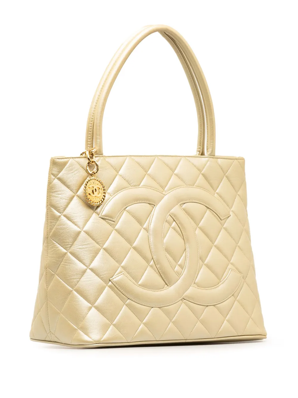 CHANEL Pre-Owned 2002-2003 Lambskin Medallion tote bag - Goud