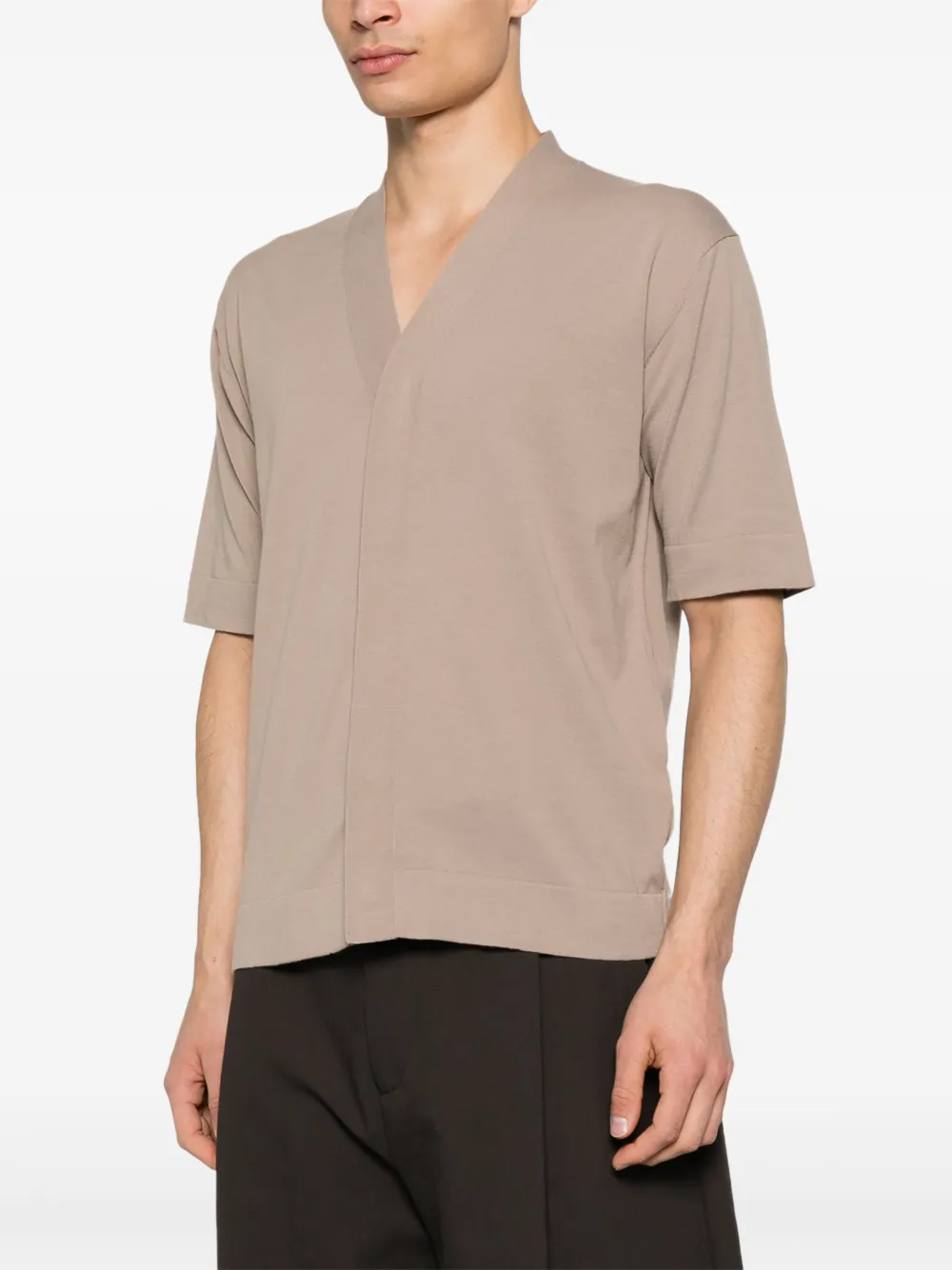Paolo Pecora Katoenen vest met korte mouwen Beige
