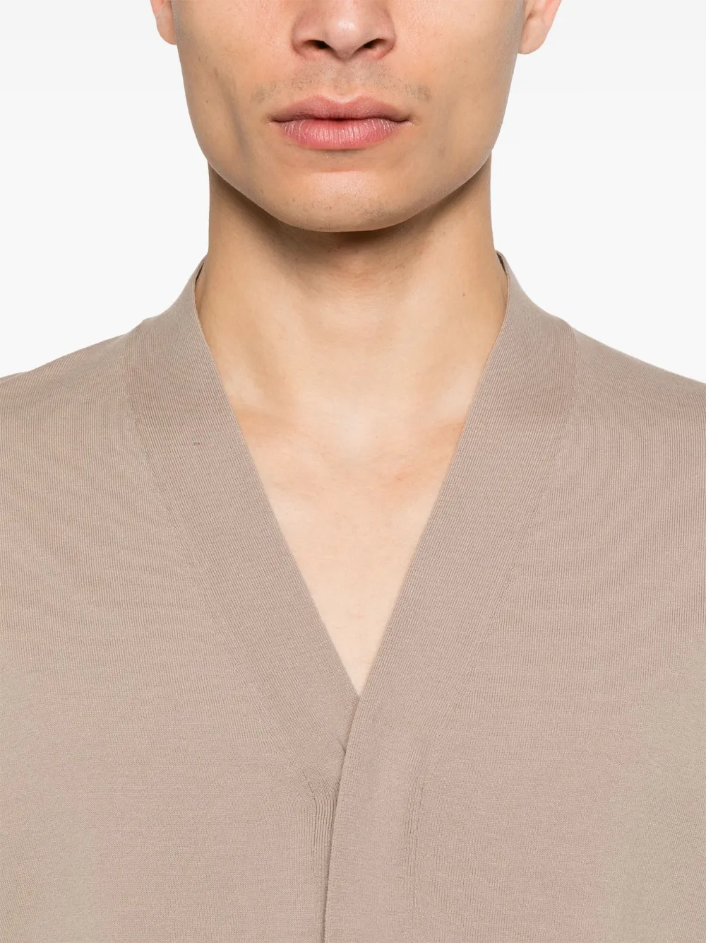 Paolo Pecora Katoenen vest met korte mouwen Beige