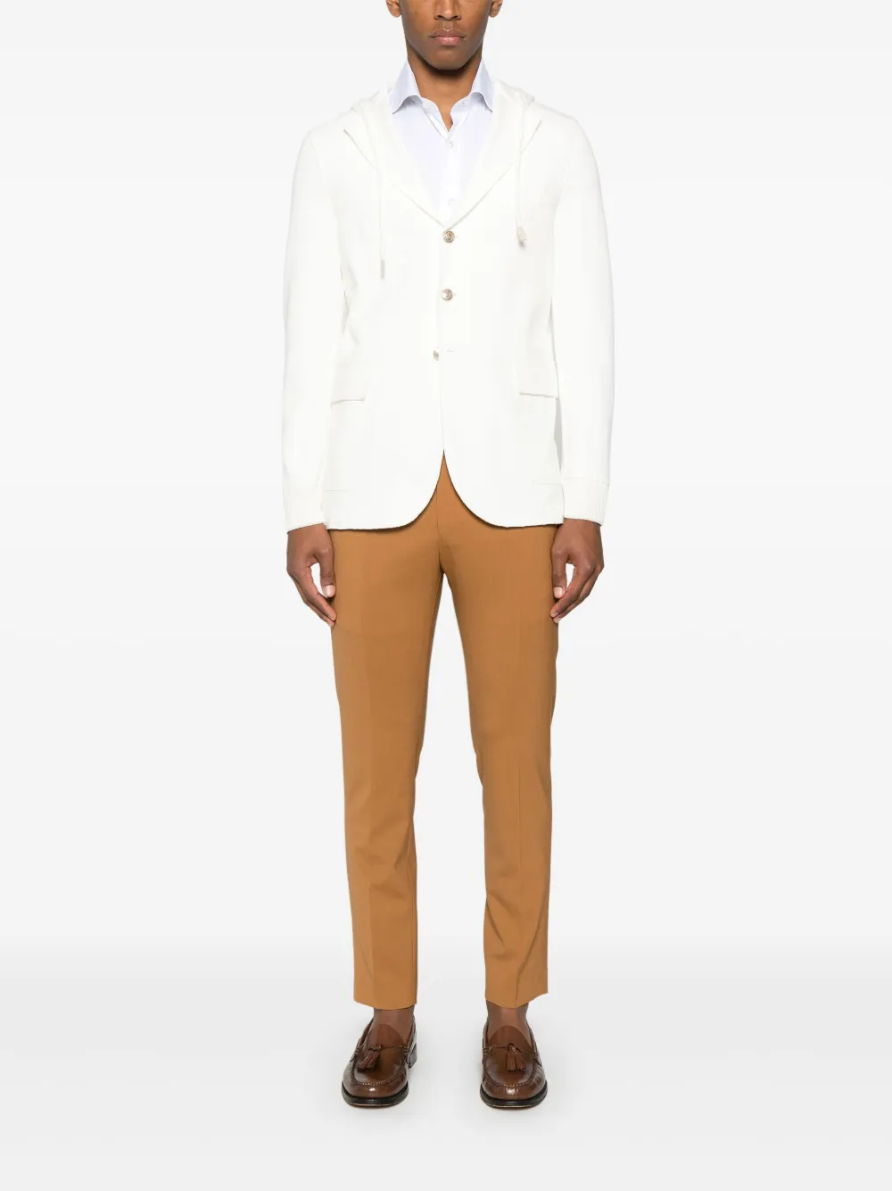 Eleventy Blazer met capuchon Wit
