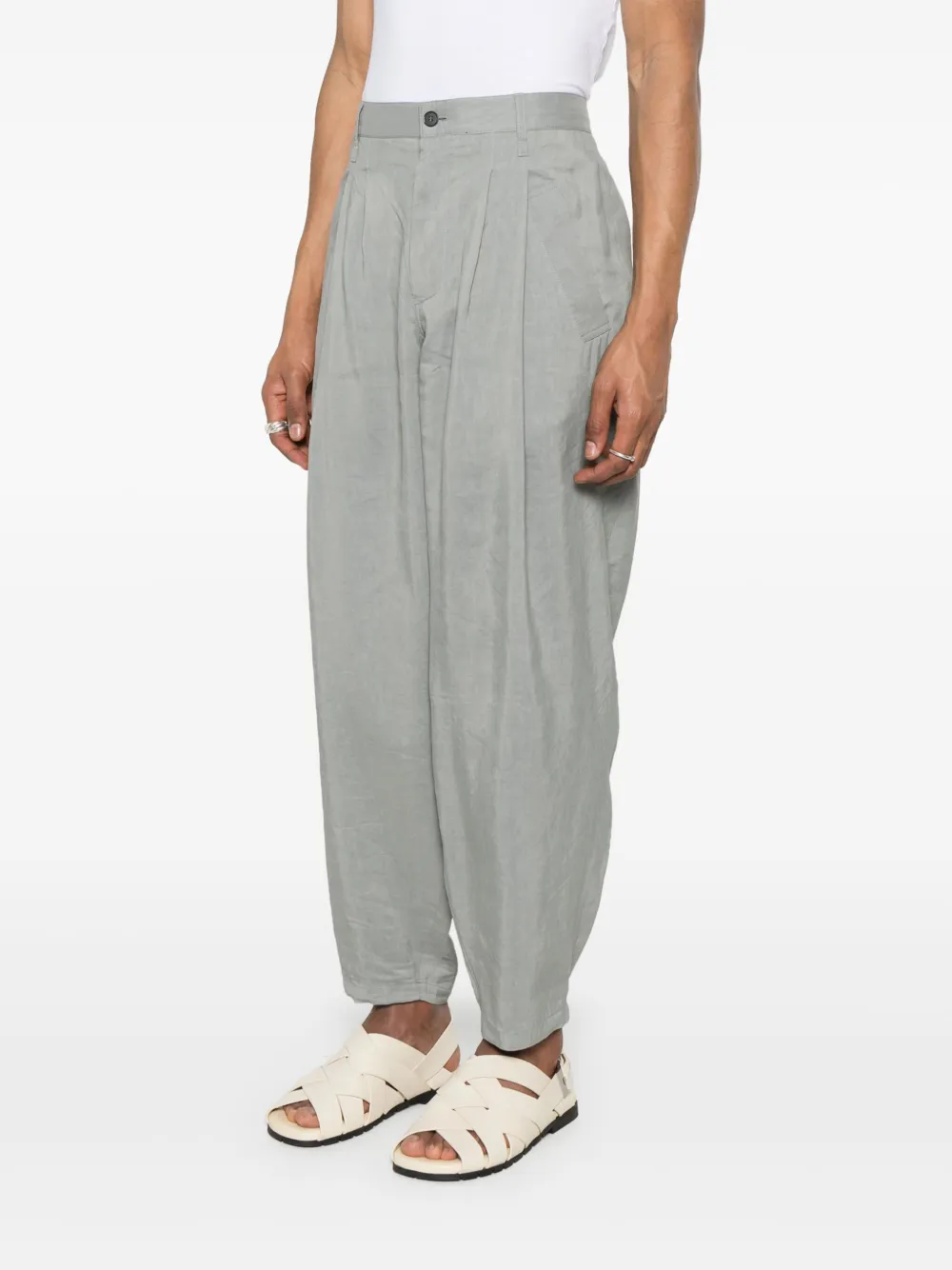 Giorgio Armani Broek met geplooid detail Grijs