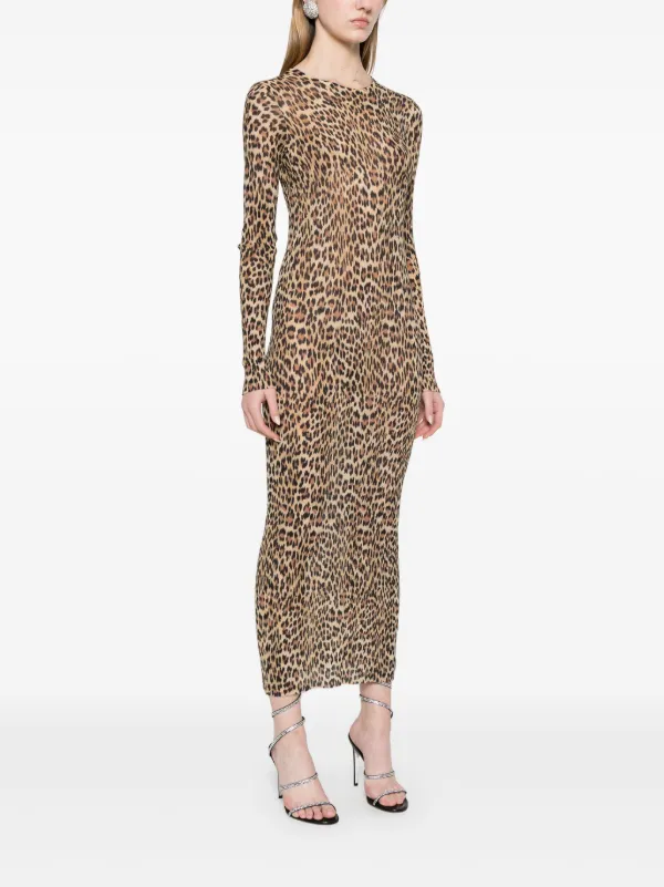 leopard print knitted dress Leopard Rib-Knit Sweater Dress