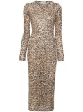 Blumarine leopard-print knit midi dress - Brown