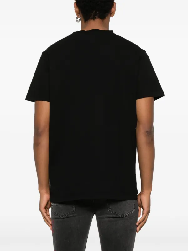 Tシャツ・カットソー Dsquared2 Rubber Logo T-Shirt In Black Cotton DSQUARED2 Rubber Logo T-shirt, Mens Designer Cotton Shirt