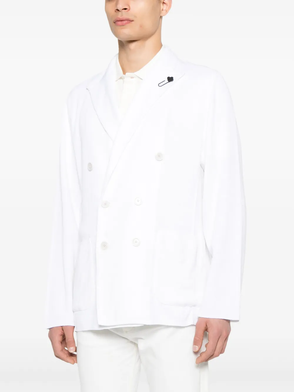 Lardini Blazer met dubbele rij knopen Wit