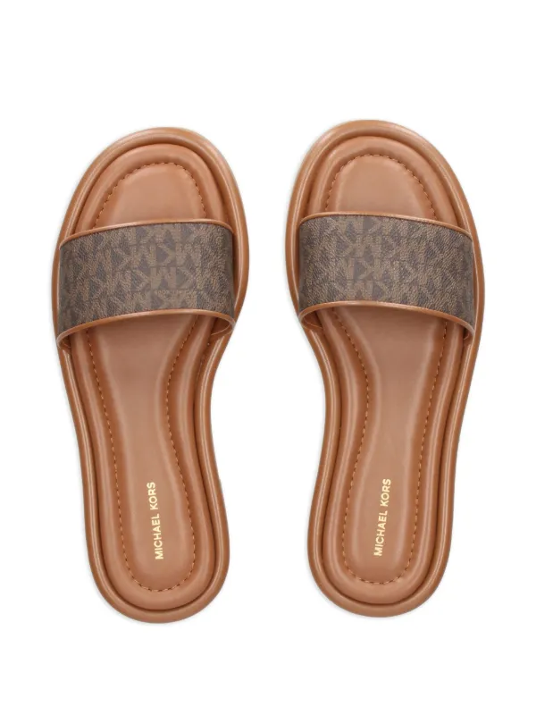Michael Michael Kors Dana Slides Brown FARFETCH IN