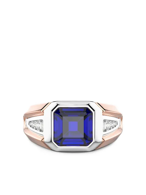 Zancan 18K rose gold sapphire and diamond ring