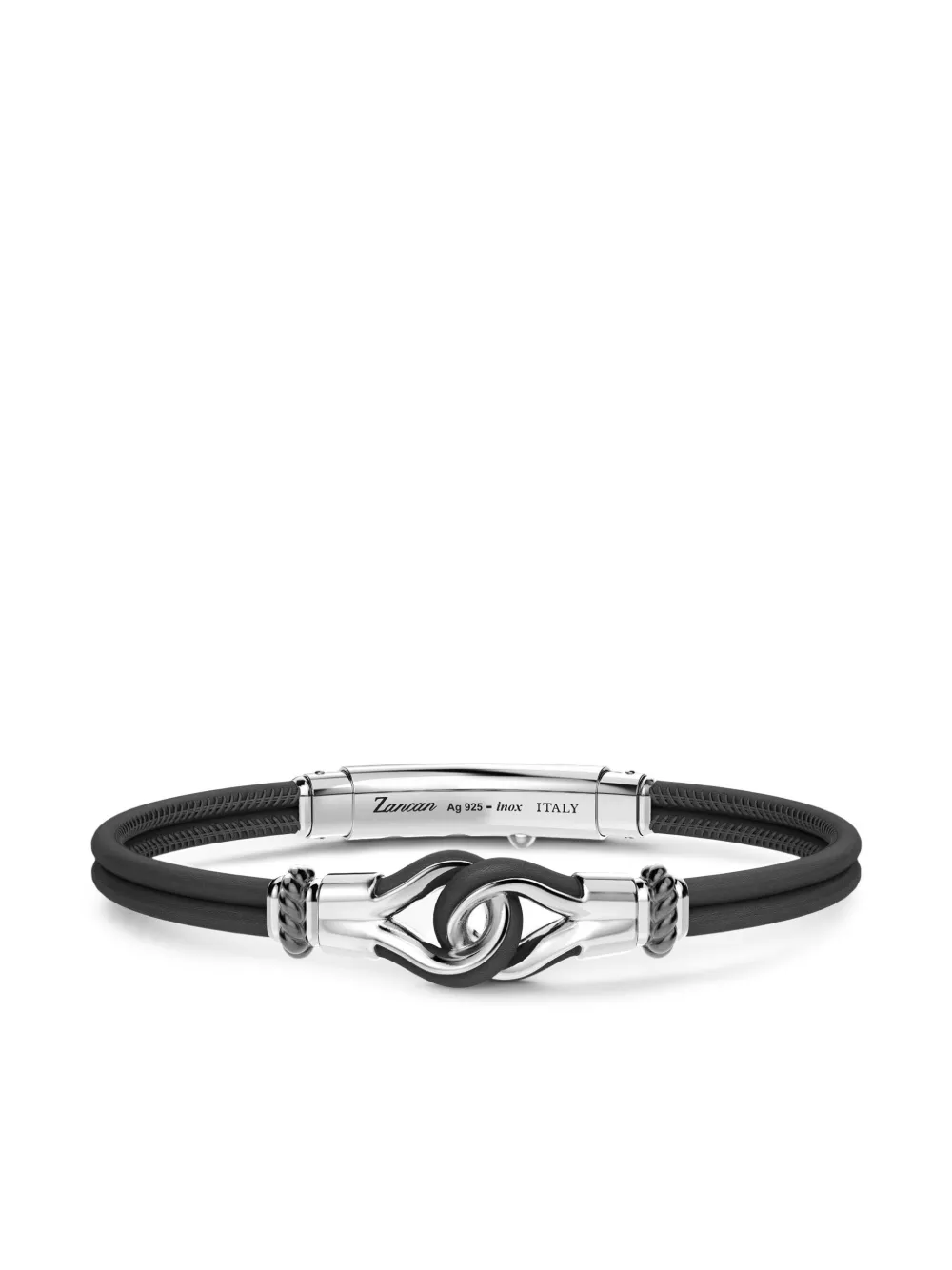 Zancan pulsera con logo grabado | negro | Image 1