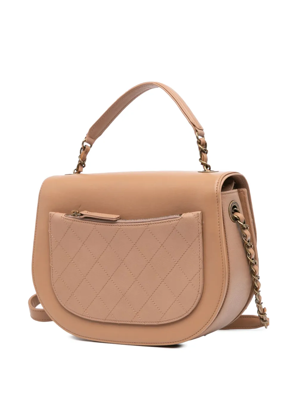 CHANEL Pre-Owned 2016-2017 Medium Calfskin Coco Curve Flap satchel - Bruin
