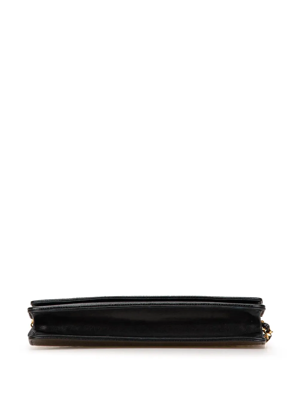 Pre-owned Chanel 1997-1999 Cc Caviar Wallet On Chain Crossbody Bag In Black