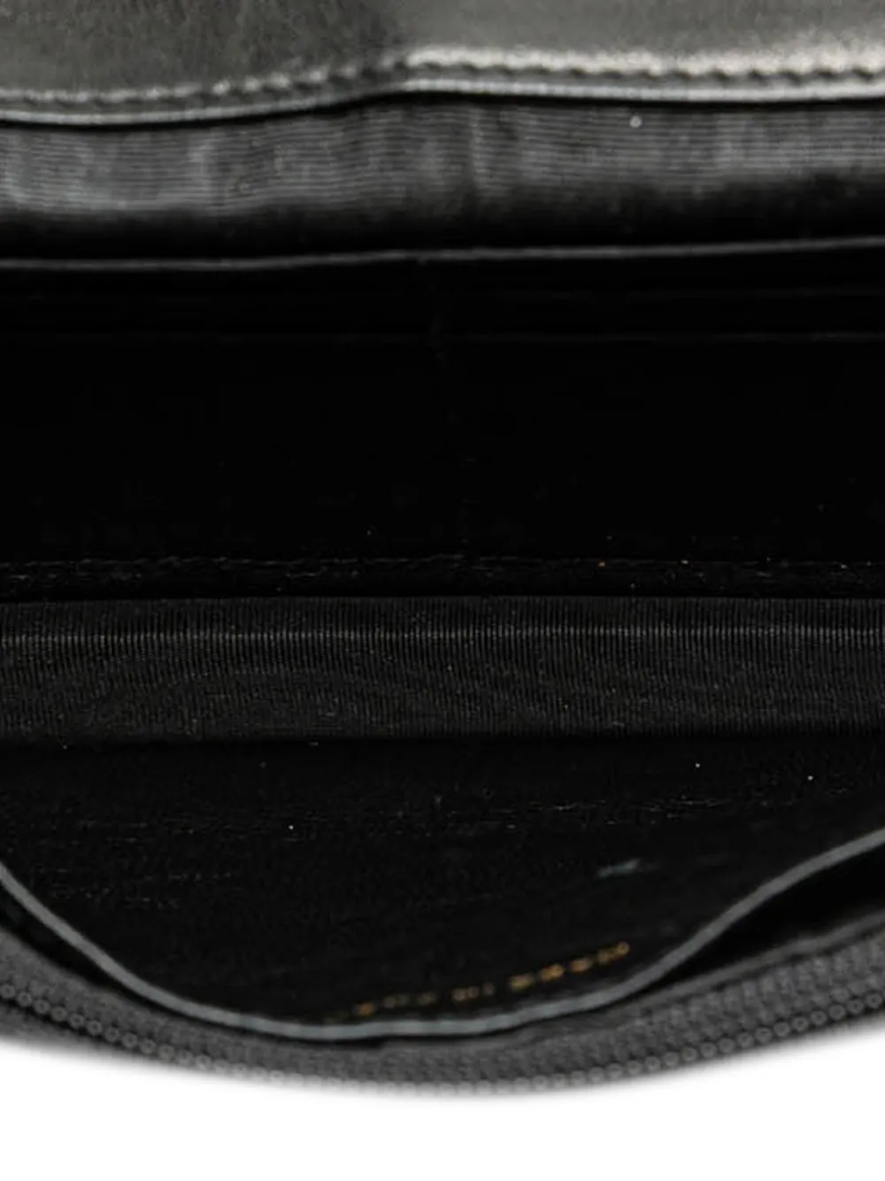 Pre-owned Chanel 1997-1999 Cc Caviar Wallet On Chain Crossbody Bag In Black