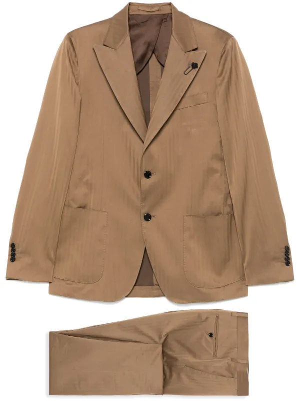 Lardini ストライプ スーツ | ブラウン | FARFETCH JP