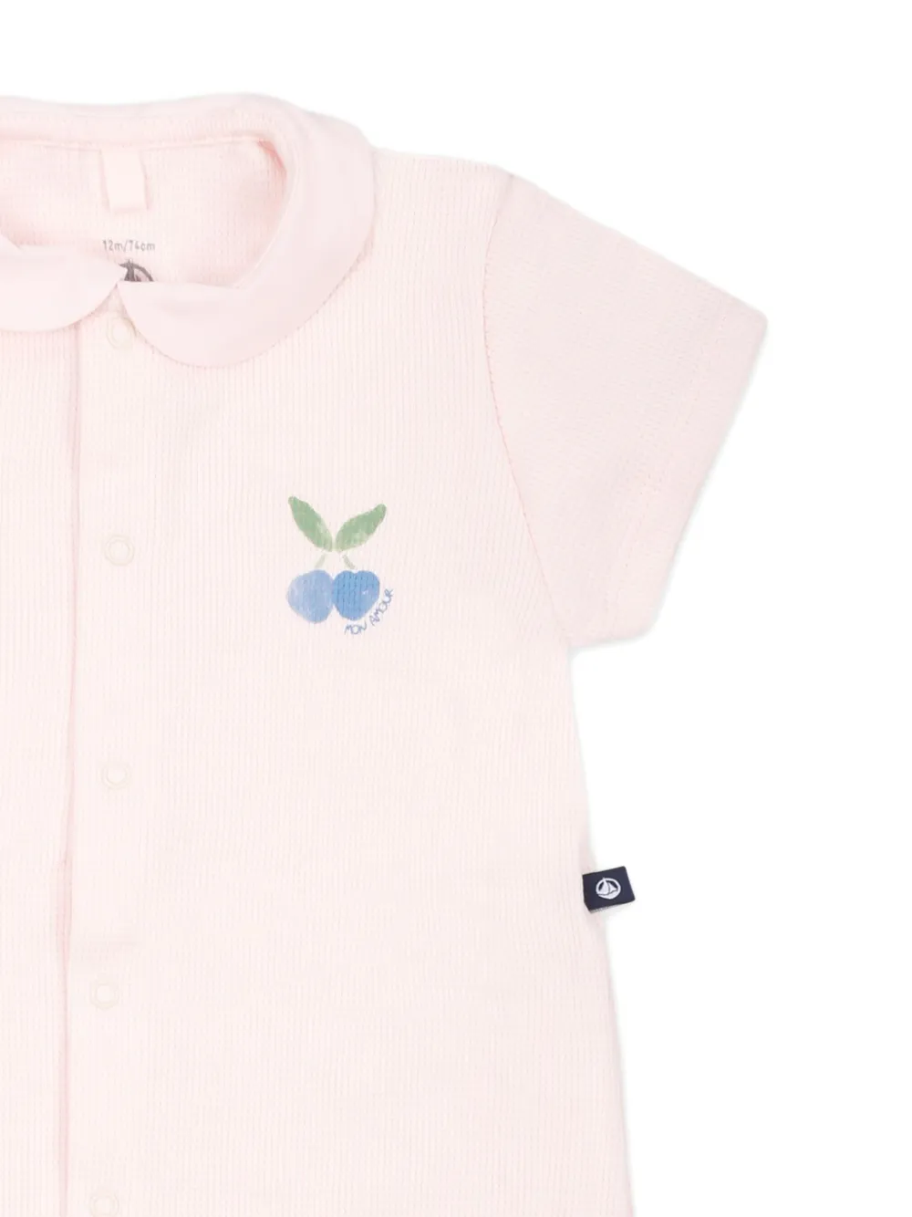 Petit Bateau Pink Romper For Baby Girl In Pink