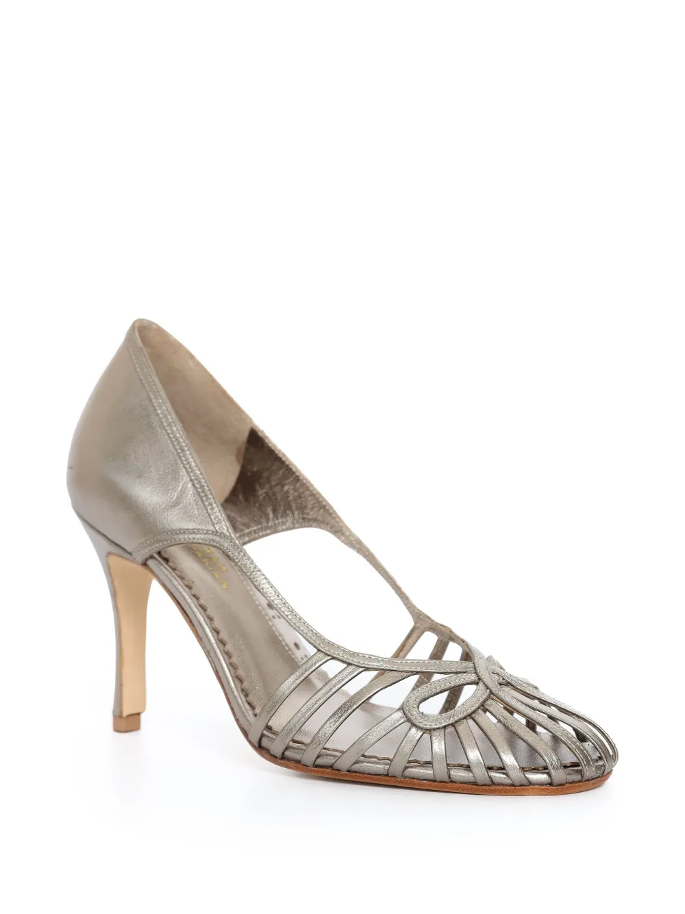 Sarah Chofakian 75mm Ghyph pumps Silver