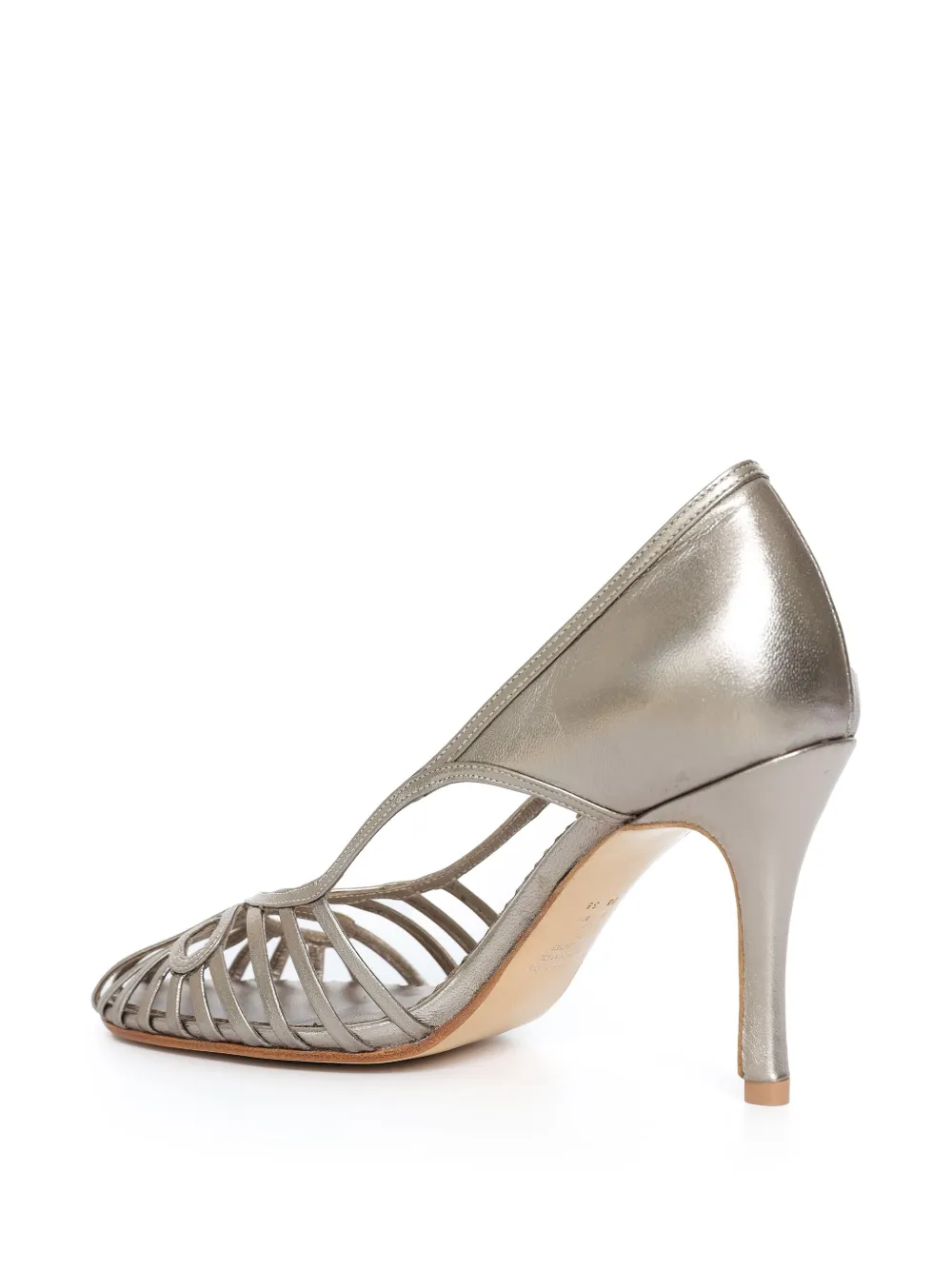 Sarah Chofakian 75mm Ghyph pumps Silver