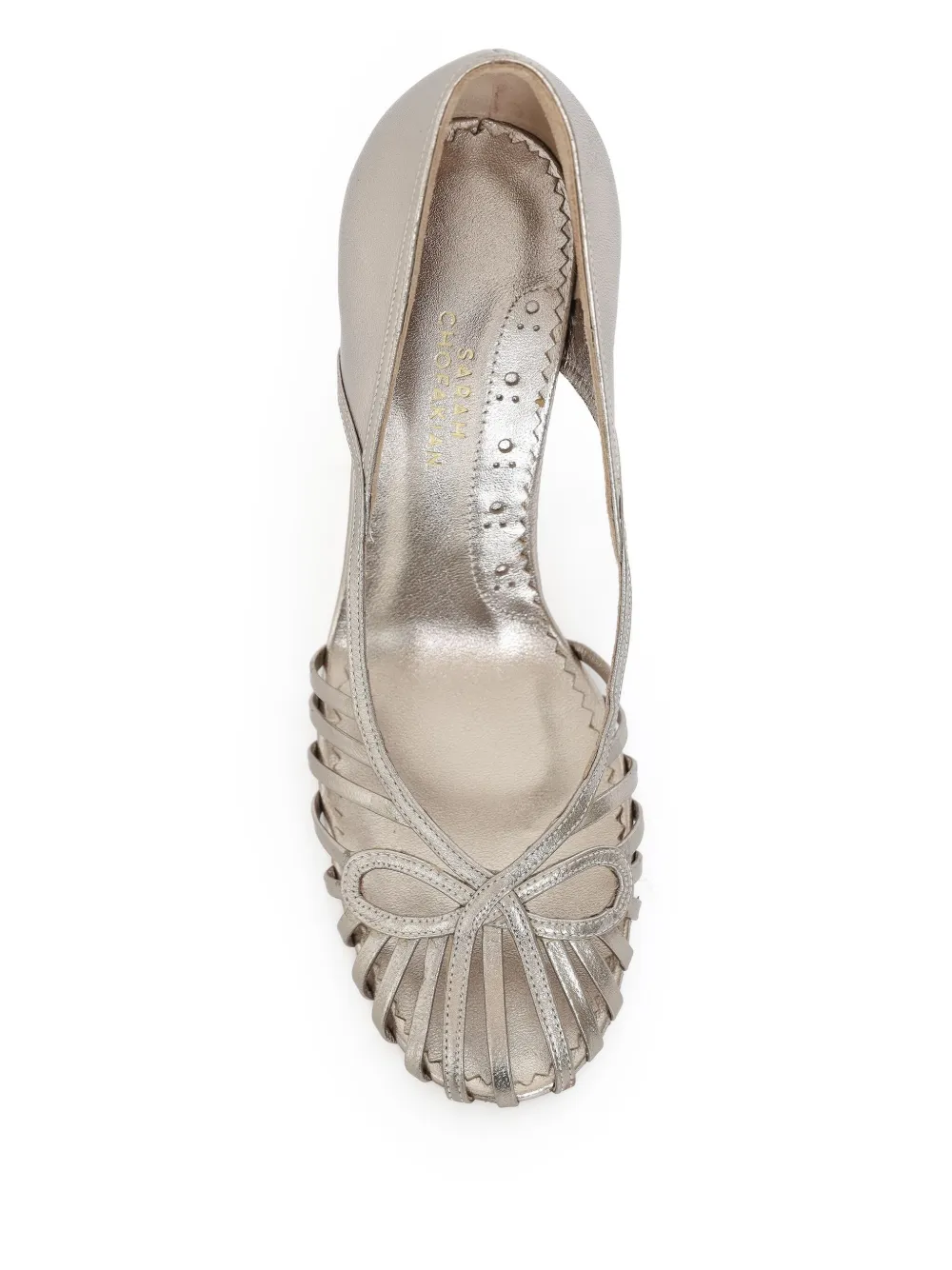 Sarah Chofakian 75mm Ghyph pumps Silver