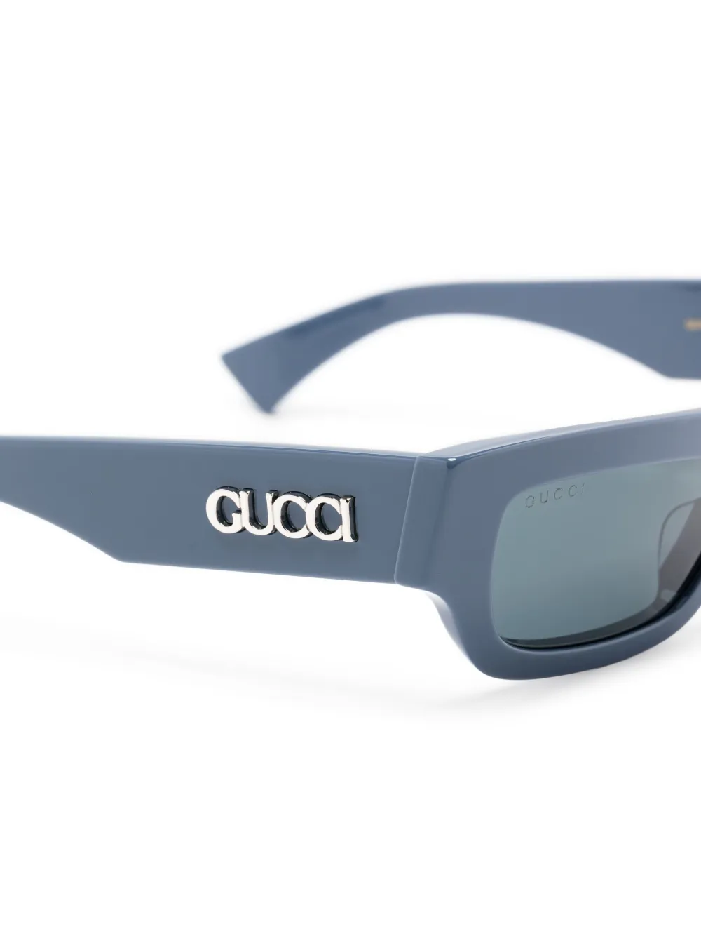 Gucci Eyewear Zonnebril met rechthoekig montuur Blauw