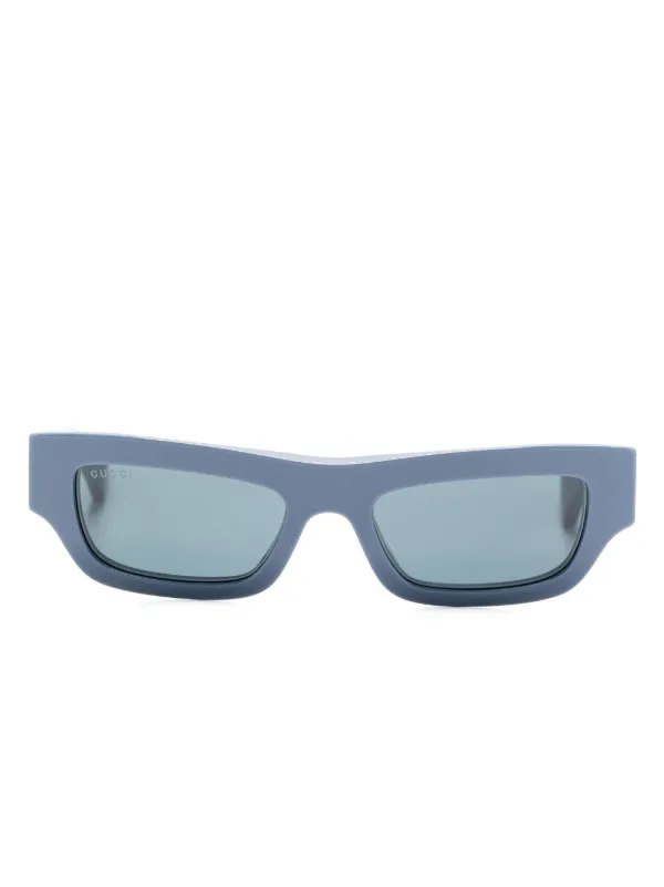 美品 GUCCI スクエアフレーム サングラス ブルー系 カスタム メガネ Gucci Eyewear スクエアフレーム サングラス | ブルー | FARFETCH JP