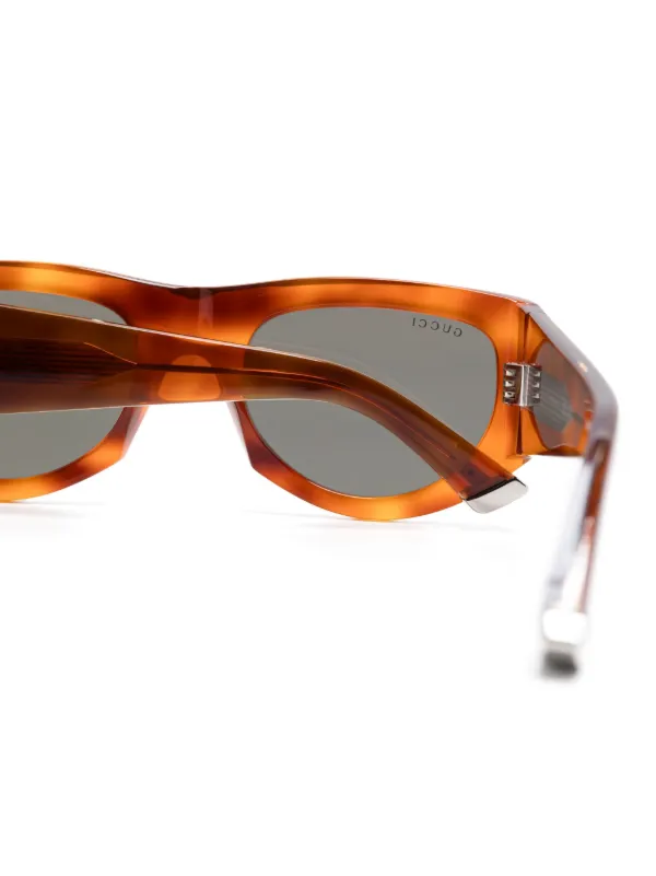 GUCCI スクエアサングラス ブラウン Gucci Eyewear スクエアフレーム サングラス | ブラウン