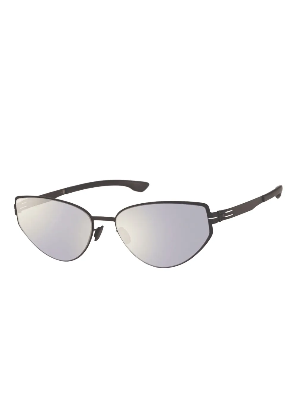 Ic! Berlin Zonnebril met metalen cat-eye montuur - Zwart