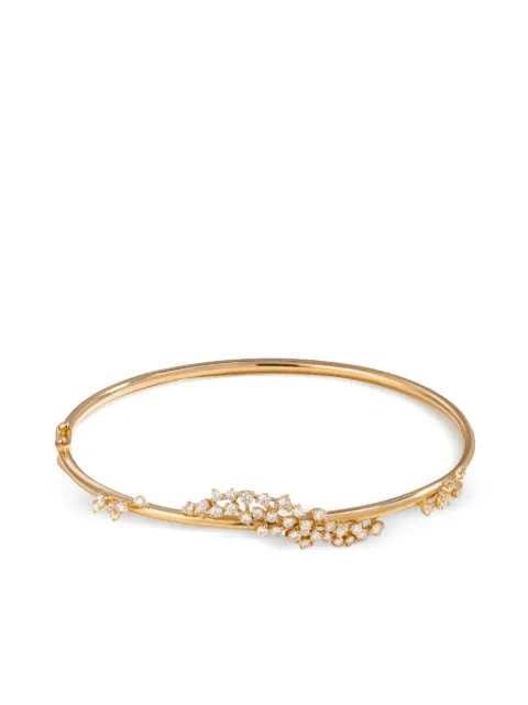 Ananya 18K yellow gold Scatter Floating diamonds bangle