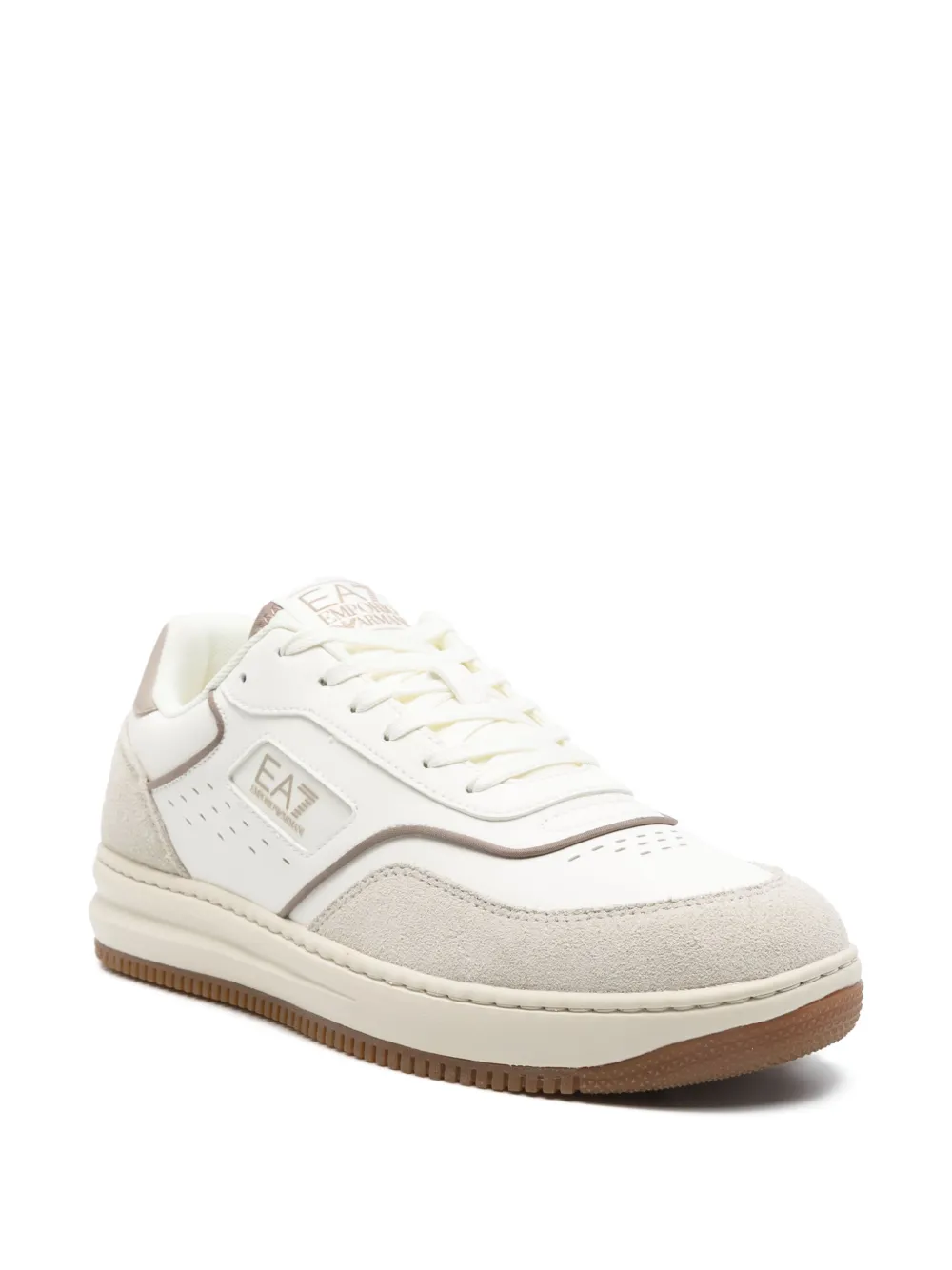 Ea7 Emporio Armani leather sneakers Neutrals