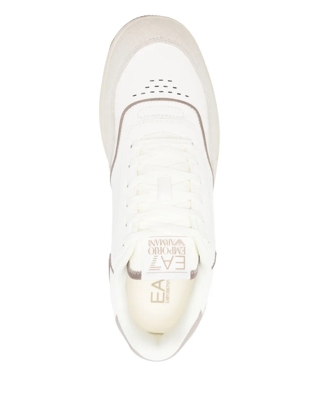 Ea7 Emporio Armani leather sneakers Neutrals