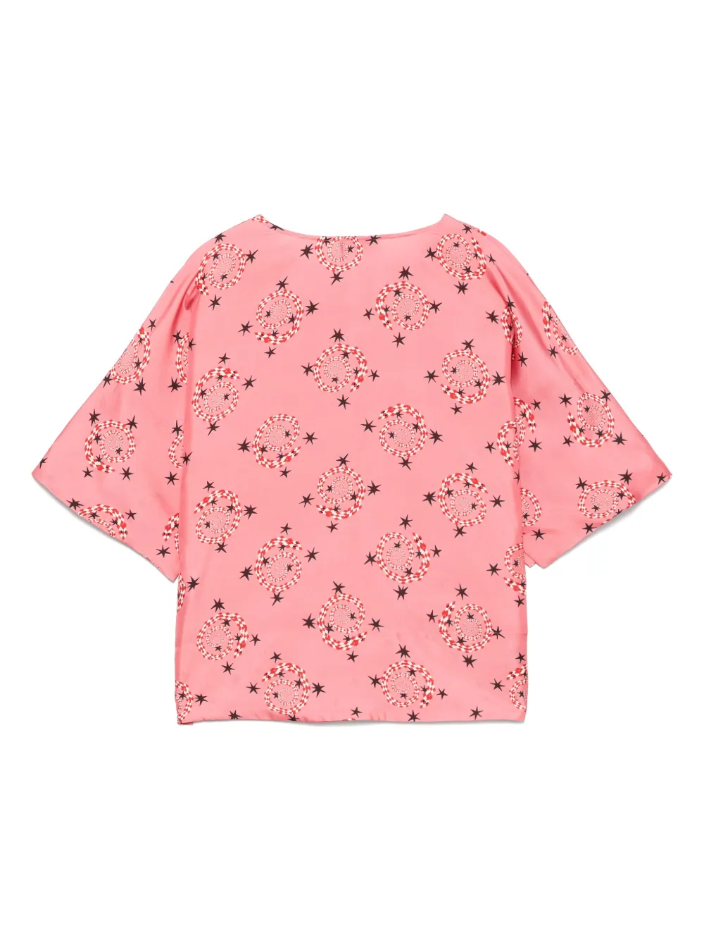 Alberto Biani Top met gedraaide print - Roze