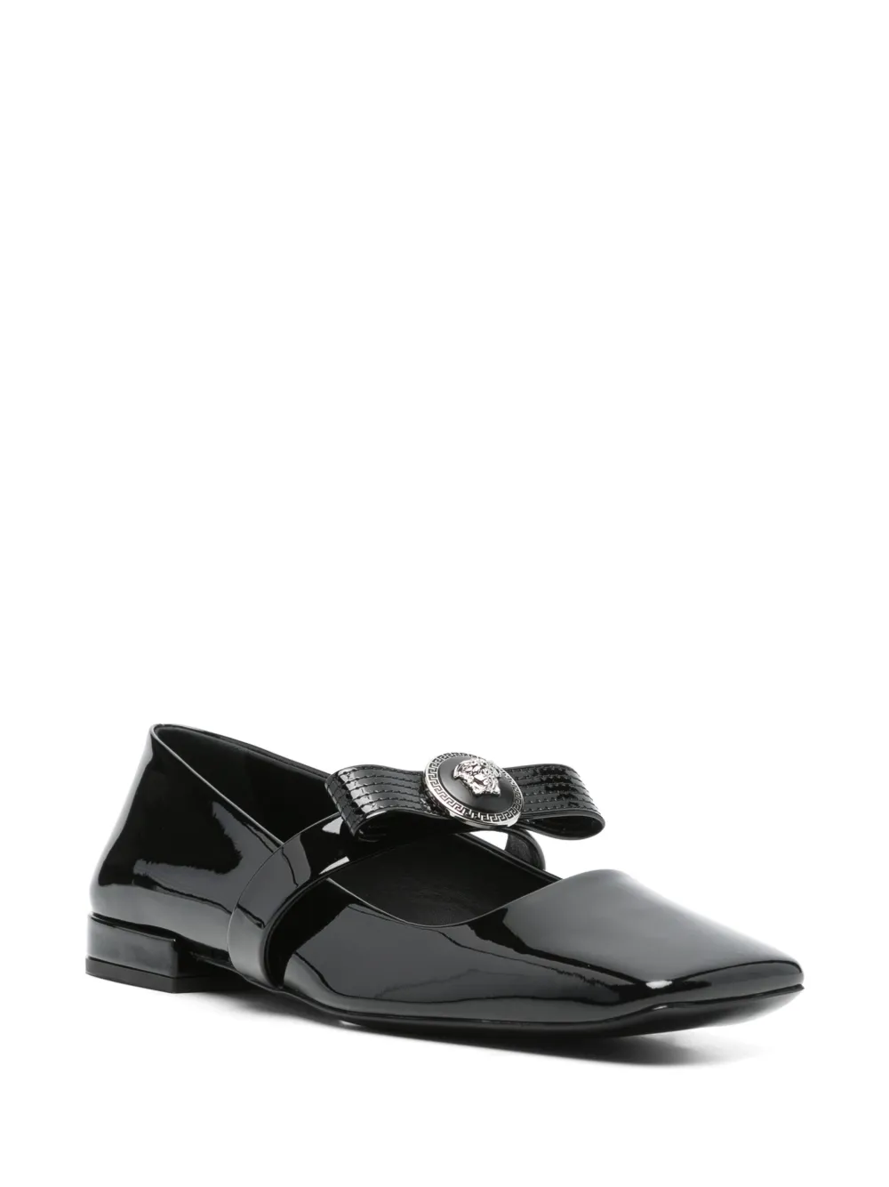 Versace Gianni Ribbon ballerina's - Zwart