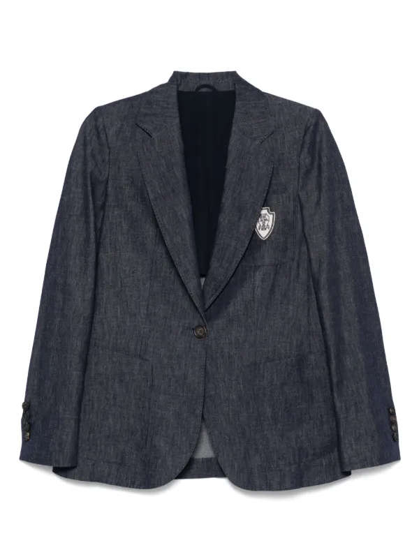Brunello Cucinelli Chambray Blazer in Blue