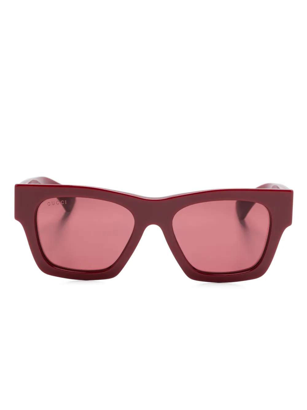 Gucci logo-lettering sunglasses | Red | Image 1